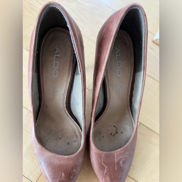 Aldo Brown Leather High Heels - Picture 4 of 8